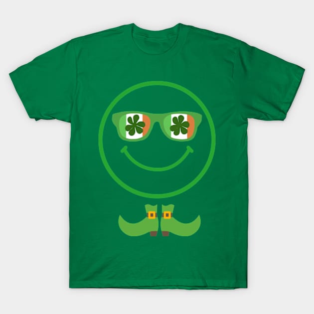 st patrick day irish emoji face T-Shirt by soft and timeless